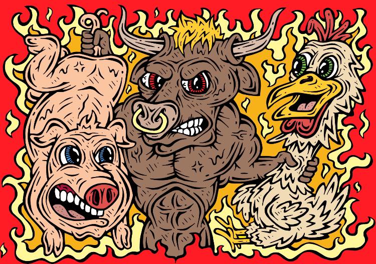 Mother Clucker's Wings — Pig, Cow & Chicken