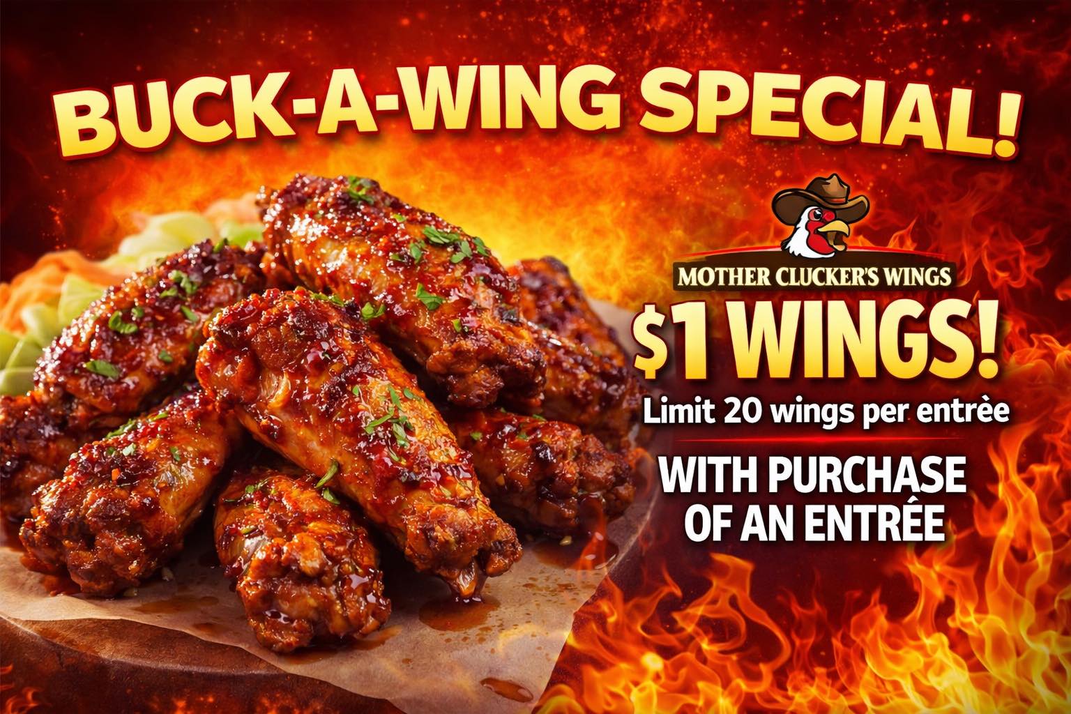 Buck-A-Wing Special — $1 Wings